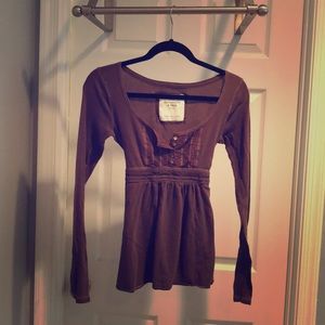 A&F Long Sleeve Henley Babdoll Tee